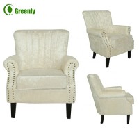 European style solid wood high back wing chair for bedroom furniture