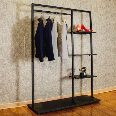 Custom Iron Black Metal Coat/Clothing/Shoes/Hat Shop Furniture Display Rack Stand For Specialty Modern Store New Shop