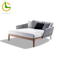 Foshan supplier new design modern teak wood king size hotel pool outside furniture