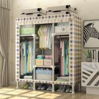 Free Sample Portable Cloth Canvas Doors Wood Metal Zipper Fabric Plastic Bedroom Multipurpose Non-Woven Folding Wardrobe In Pune